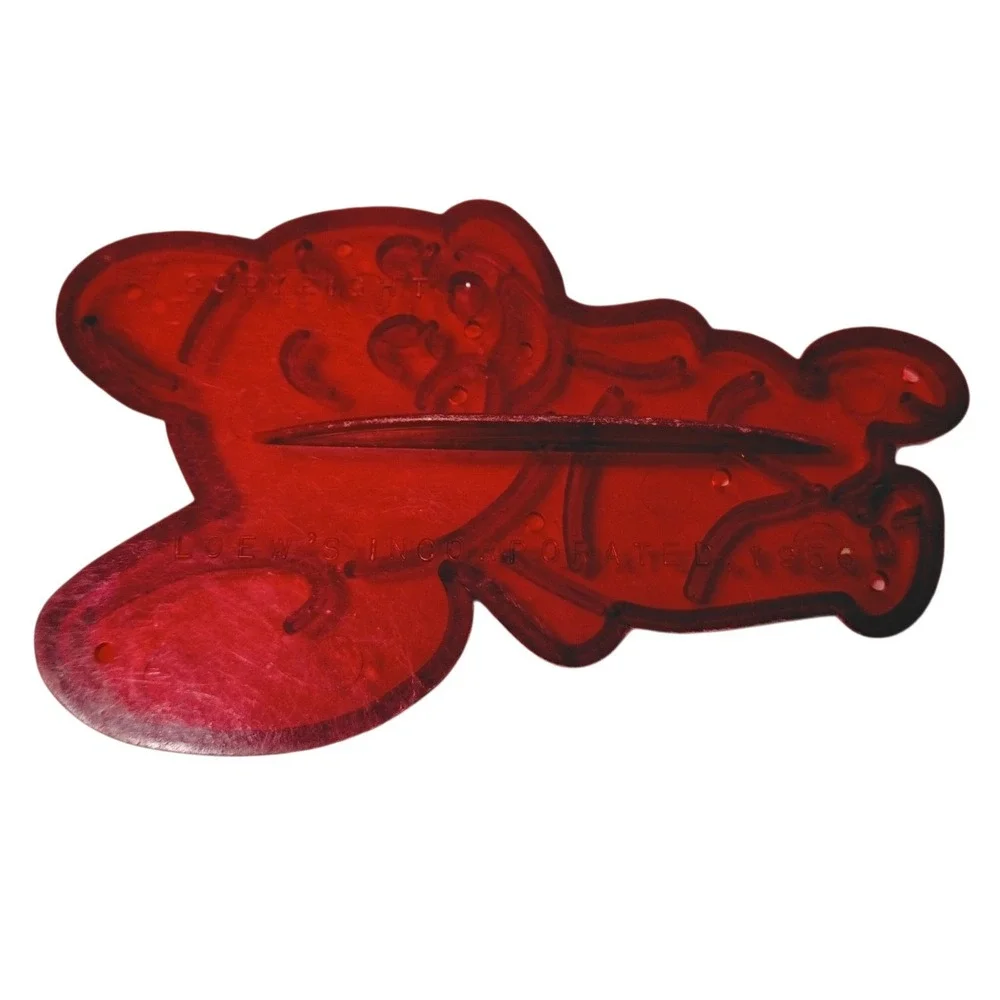 Vintage Tom & Jerry‎ Red Clear Plastic Loew's Incorporated 1956 Cookie Cutters